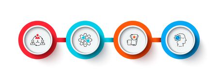 Four circles connected by a line. Timeline concept infographic with 4 optionsのイラスト素材