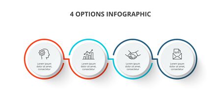 Process chart. Business data visualization. Abstract elements of diagram with 4 steps, options, parts or processes. Creative concept for infographic.のイラスト素材