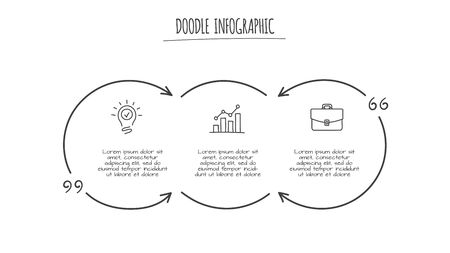 Doodle quote infographic. Hand drawn thin line illustrationのイラスト素材