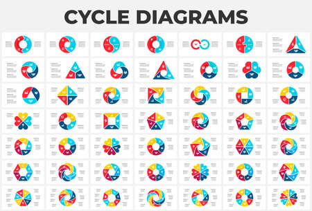 Bundle of cycle elements for infographic. Template for diagram, graph, presentation and chart....