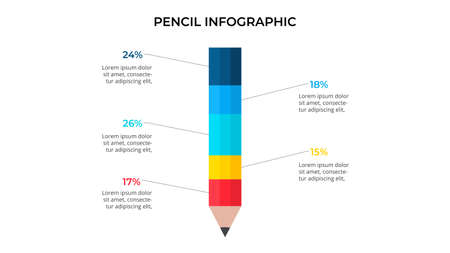 Business data visualization. Pencil chart. Vector business template for presentation. Creative concept for infographicのイラスト素材