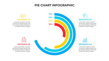Business data visualization. Pie chart. Vector business template for presentation. Creative concept for infographic.のイラスト素材