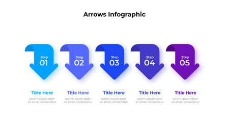 Infographic arrows design template. Modern vector illustration. Concept of 5 steps or options of business process.のイラスト素材