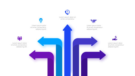 Infographic arrows design template. Modern vector illustration. Concept of 5 steps or options of...