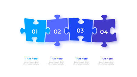 Infographic puzzle design template. Modern vector illustration. Concept of 4 steps or options of business processのイラスト素材