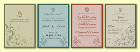 Indian Wedding Invitation Cardのイラスト素材