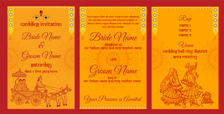 Indian wedding invitationのイラスト素材