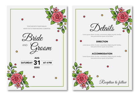Rose wedding invitationのイラスト素材