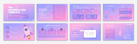 Set of modern social media post templates. Flat style vector illustrations.のイラスト素材