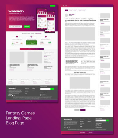 Modern one page website design template with flat user interface elements. EPS10の写真素材