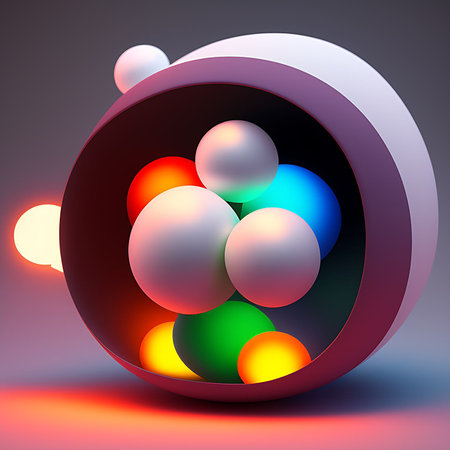 Abstract 3d sphere with colorful balls. Vector illustration for your designの素材