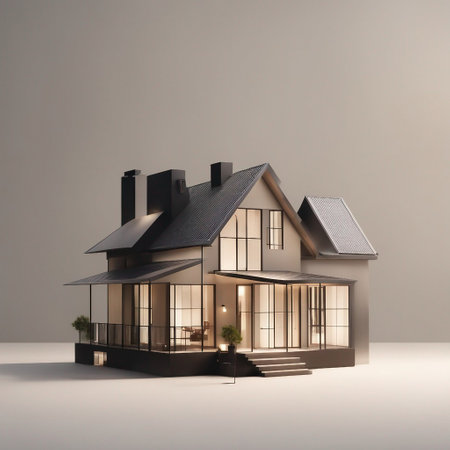 a minimal 3d home on isolated backgroundの素材