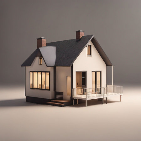 a minimal 3d home on isolated backgroundの素材