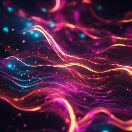 Mesmerizing Waves of Neon Light An Abstract Artworkの素材