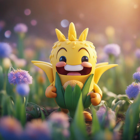 Cute Cartoon character of a apricotsの素材