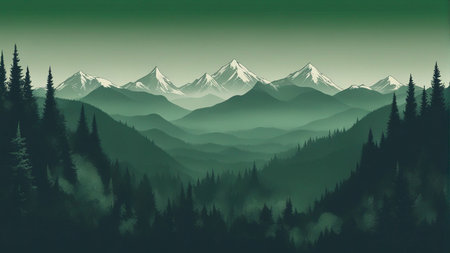 Landscape forest mountains nature adventure travel backgroundの素材