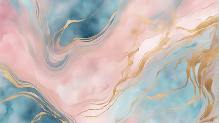 Abstract marbled acrylic paint ink painted waves painting texture colorful backgroundの素材