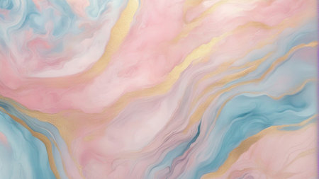 Abstract marbled acrylic paint ink painted waves painting texture colorful backgroundの素材