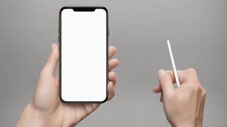 blank screen phone mockupの素材