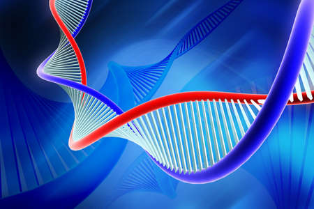 Digital illustration of  a dna in colour background の写真素材