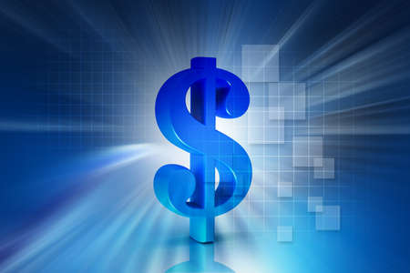 Digital illustration of  dollar  in colour  backgroundの写真素材