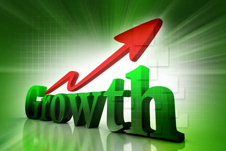 Digital illustration of  growth in colour backgroundの写真素材