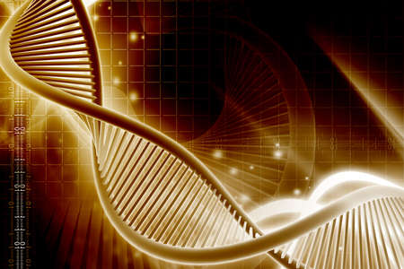 Digital illustration of  a dna in white background の写真素材