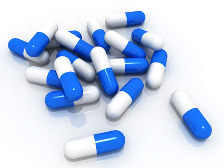 Digital illustration of capsule in white background