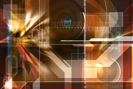 Digital illustration of digital background in colour background の写真素材