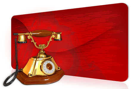 Digital illustration of telephone in colour background の写真素材
