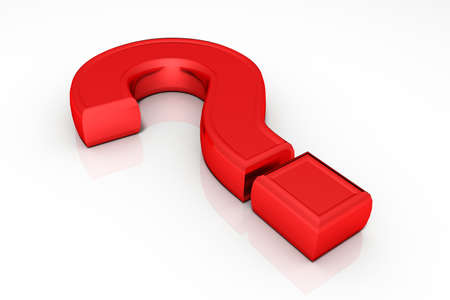 Digital illustration of question mark sign in white background