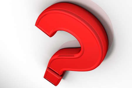 Digital illustration of question mark sign in white backgroundの写真素材