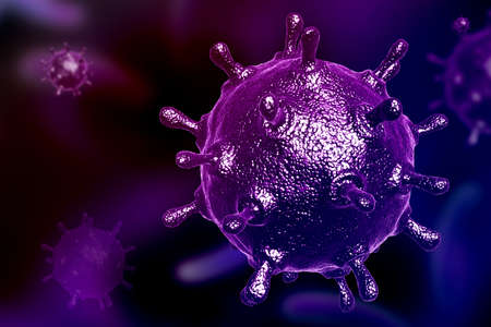 Digital illustration of  avian virus in colour  background	