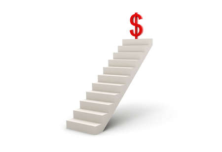 Digital illustration of dollar in white backgroundの写真素材