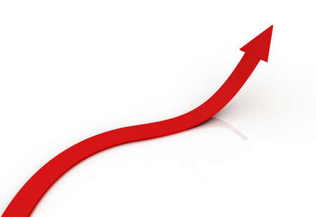 Digital illustration of business graph in white background
