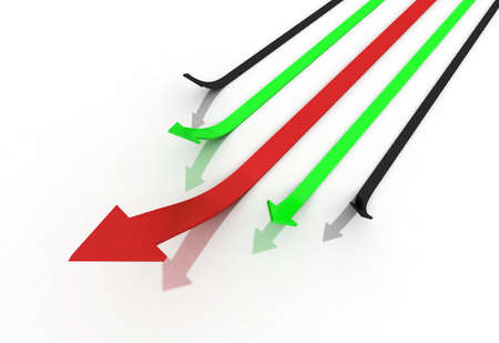 Digital illustration of business graph in white backgroundの写真素材