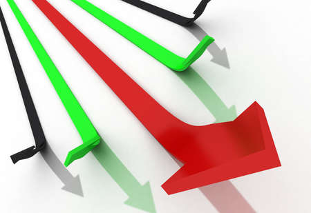 Digital illustration of business graph in white backgroundの写真素材