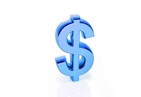 Digital illustration of a dollar sign in colour backgroundの写真素材