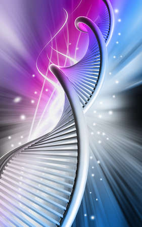 Digital illustration of a dna in colour backgroundの写真素材