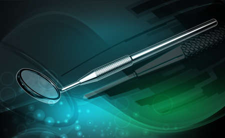 Digital illustration of a Angled mirror in colour backgroundの写真素材