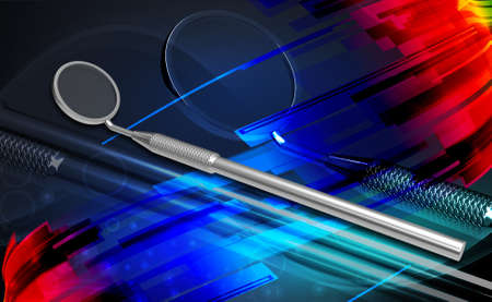 Digital illustration of a Angled mirror in colour backgroundの写真素材