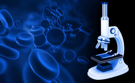 Digital illustration of microscope in white background