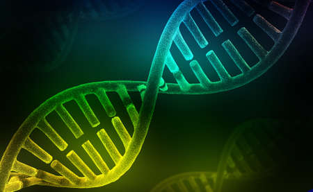 Digital illustration of a dna in white background