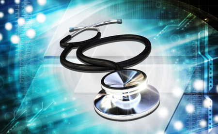 stethoscope in digital backgroundの写真素材