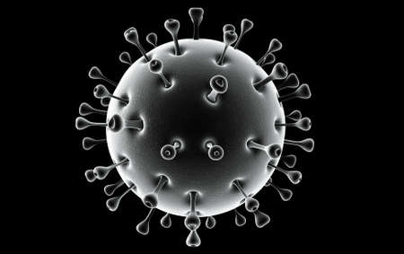 Digital illustration of hi virus in colour backgroundの写真素材