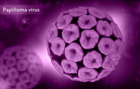 Digital illustration of papilloma virusの写真素材