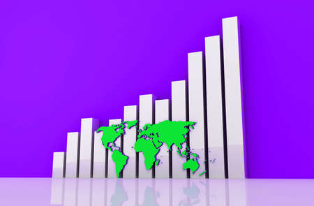 Digital Illustration of Business graph with growth arrowの写真素材