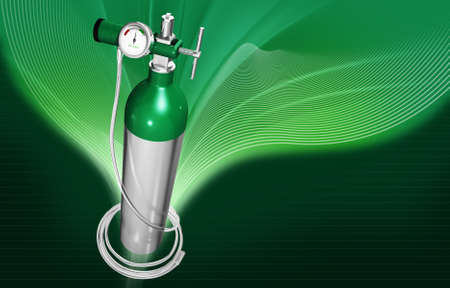 digital illustration of a oxygen cylinder in white backgroundの写真素材