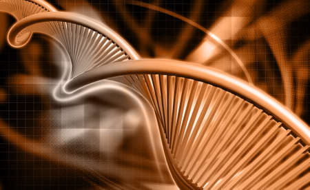 Digital illustration of a dna in colour backgroundの写真素材