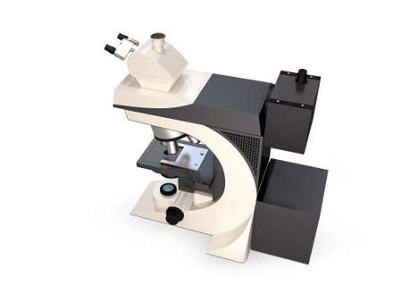 Digital illustration of microscope in white background